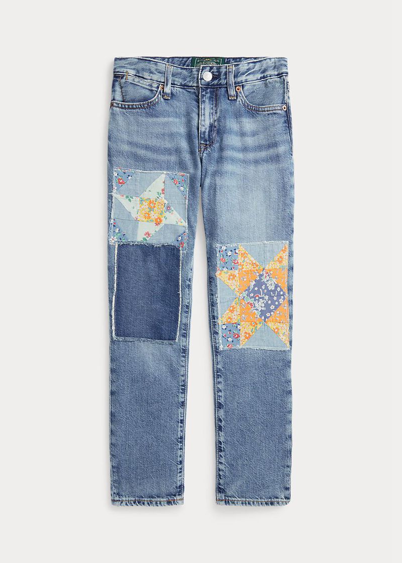 Pantalones Ralph Lauren Niña 7-14 Años Patchwork Astor Slim Boyfriend Jean Chile Azules ZKNDT-9538